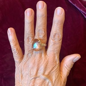 Huge Genuine Morganite sterling ring! Wow!